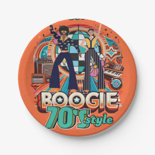70s Boogie Retro Disco Dancing Partyware Dineren Papieren Bordje