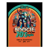 70s Boogie Retro Disco Dansbord Welkom Perfect Poster (Voorkant)