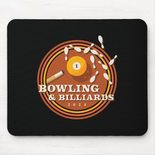 70s bowling en biljart muismat (Voorkant)