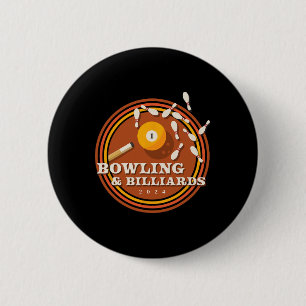 70s bowling en biljart ronde button 5,7 cm