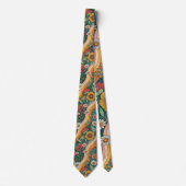70s Brown Floral Custom Tie – Elegant Fashion Stropdas (Voorkant)
