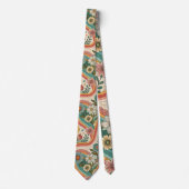 70s Bruine Bloemstuk Heren Das – Elegante Mode (Voorkant)