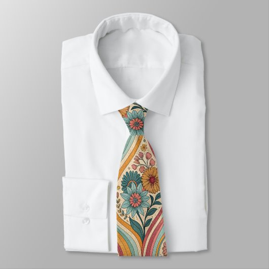 70s Bruine Bloemstuk Heren Das – Elegante Mode (Gebonden)