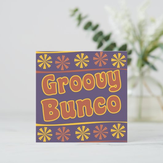 70's Bunco Invite Kaart (Staand voorkant)