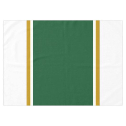 70s Camp Green Brown Racing Stripes op wit Tafelkleed (Voorkant (Horizontaal))