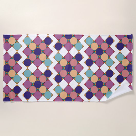 70's checkerboard pattern strandlaken (Voorkant)