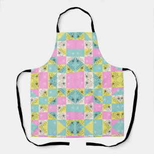 70s Checkerboard Spring Flowers Pattern Schort