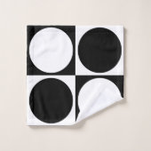 70s Checks and Circles Black and White Bad Handdoek (Wasdoekje)