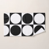 70s Checks and Circles Black and White Bad Handdoek (Handdoek)