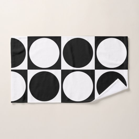 70s Checks and Circles Black and White Bad Handdoek (Handdoek)