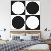 70s Checks and Circles Black and White Canvas Afdruk (Insitu (Slaapkamer))
