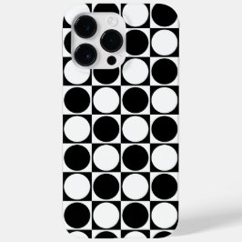 70s Checks and Circles Black and White Case-Mate iPhone 14 Pro Max Hoesje