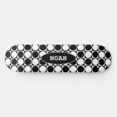 70s Checks and Circles Black and White Persoonlijk Skateboard (Horizontaal)