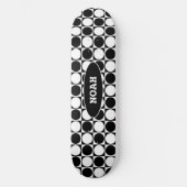 70s Checks and Circles Black and White Persoonlijk Skateboard (Voorkant)