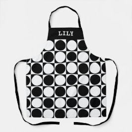 70s Checks and Circles Black and White Schort