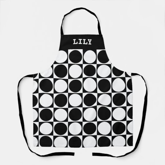 70s Checks and Circles Black and White Schort (Voorkant)