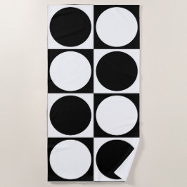 70s Checks and Circles Black and White Strandlaken