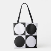 70s Checks and Circles Black and White Tote Bag (Achterkant)