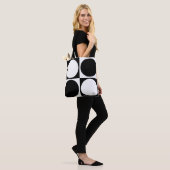 70s Checks and Circles Black and White Tote Bag (Op model)