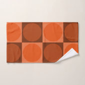 70s Checks and Circles Flame Orange Bad Handdoek (Handdoek)