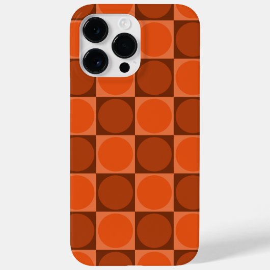 70s Checks and Circles Flame Orange Case-Mate iPhone Case (Achterkant)