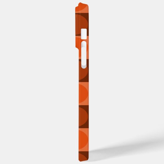 70s Checks and Circles Flame Orange Case-Mate iPhone Case (Achterkant / Links)