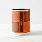 70s Checks and Circles Flame Orange Mok (Midden)