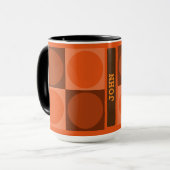 70s Checks and Circles Flame Orange Mok (Voorkant links)