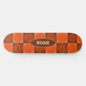 70s Checks and Circles Flame Orange Persoonlijk Skateboard (Horizontaal)
