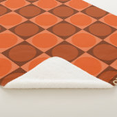 70s Checks and Circles Flame Orange Sherpa Deken (3/4)