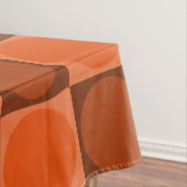 70s Checks and Circles Flame Orange Tafelkleed (Voorbeeld)