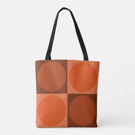 70s Checks and Circles Flame Orange Tote Bag (Achterkant)