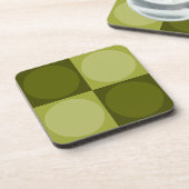 70s Checks and Circles Green Bier Onderzetter (Linkerzijde)