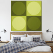70s Checks and Circles Green Canvas Afdruk (Insitu (Slaapkamer))