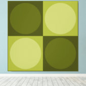 70s Checks and Circles Green Canvas Afdruk (Insitu (Houten vloer))