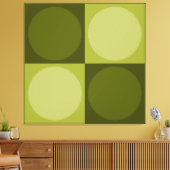 70s Checks and Circles Green Canvas Afdruk (Insitu (Woonkamer))