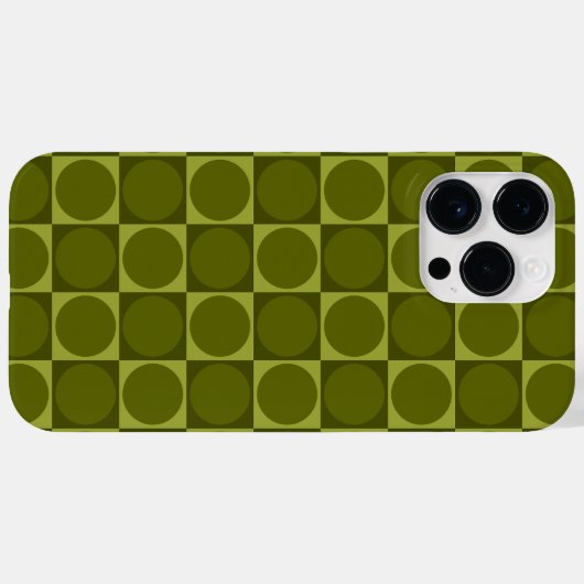 70s Checks and Circles Green Case-Mate iPhone Case (Achterkant (horizontaal))