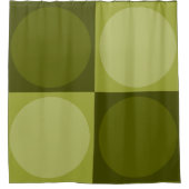 70s Checks and Circles Green Douchegordijn (Voorkant)