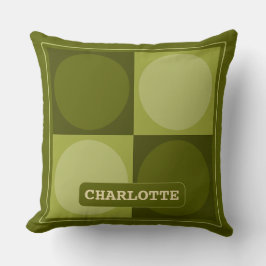 70s Checks and Circles Green Kussen