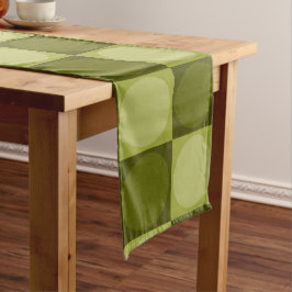 70s Checks and Circles Green Lange Tafelloper