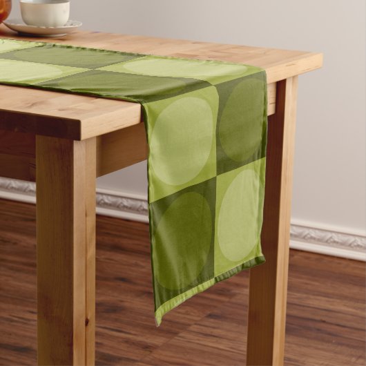 70s Checks and Circles Green Lange Tafelloper (Voorbeeld)