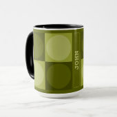 70s Checks and Circles Green Mok (Voorkant links)