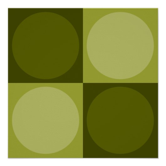 70s Checks and Circles Green Perfect Poster (Voorkant)