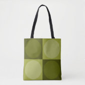 70s Checks and Circles Green Tote Bag (Voorkant)