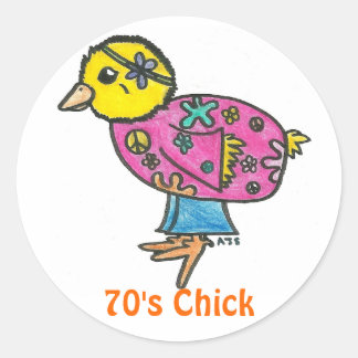 70's Chick Ronde Sticker