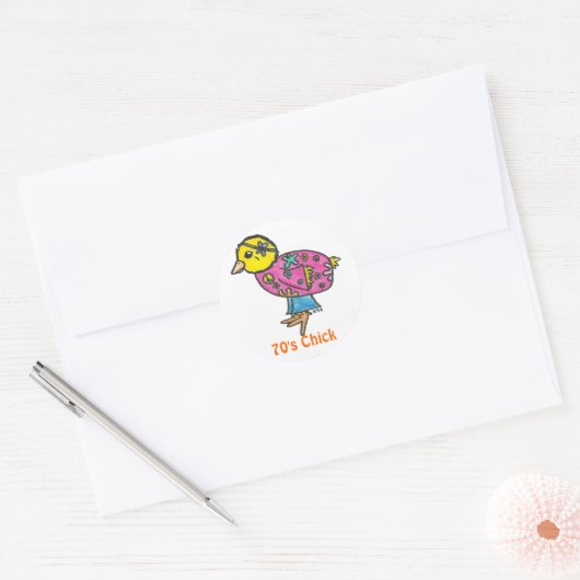 70's Chick Ronde Sticker (Envelop)