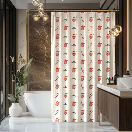 70s Christmas Curtain Pastel Vibe for Holidays Douchegordijn