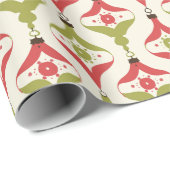 70's Christmas Style Ornament met rood en groen Cadeaupapier (Rol Hoek)