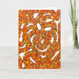 70s Colors Red Orange Yellow Abstract Design Kaart