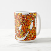 70s Colors Red Orange Yellow Abstract Design Koffiemok (Voorkant rechts)